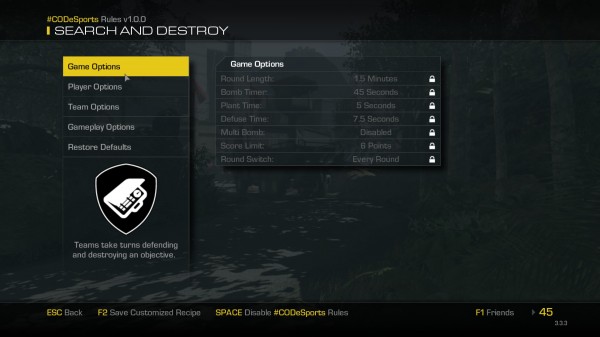 call of duty ghost matchmaking settings