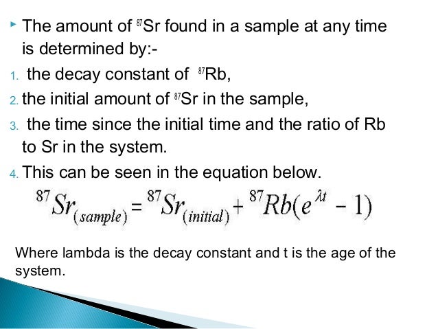 rock dating equation